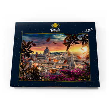 Schöner Sonnenuntergang über der Stadt Rom am Abend 100 Puzzle Schachtel Ansicht3