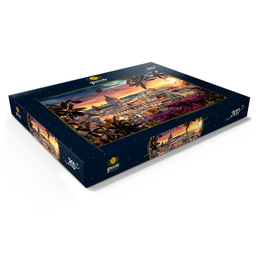 Schöner Sonnenuntergang über der Stadt Rom am Abend 200 Puzzle Schachtel Ansicht1