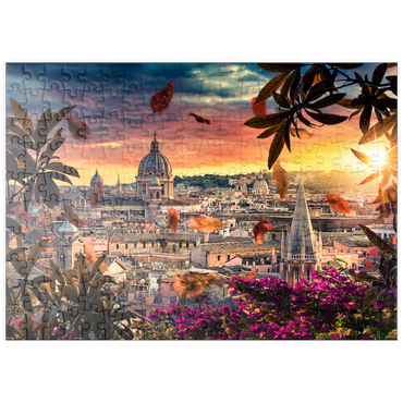 puzzleplate Schöner Sonnenuntergang über der Stadt Rom am Abend 200 Puzzle