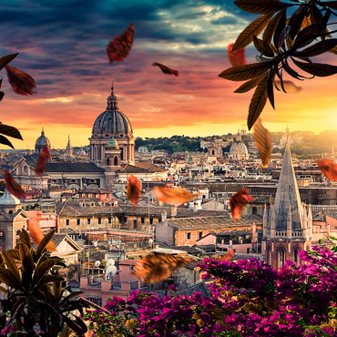 Schöner Sonnenuntergang über der Stadt Rom am Abend 200 Puzzle 3D Modell