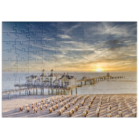 Darstellung des Puzzle Motivs Seebrücke von Sellin, Insel Rügen in Deutschland - Puzzleteile: 100