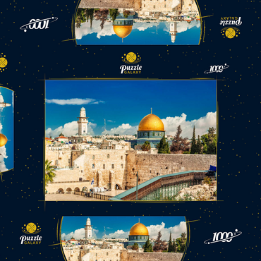 Westliche Mauer und Kuppel des Felsendom in der alten Stadt Jerusalem, Israel. 1000 Puzzle Schachtel 3D Modell