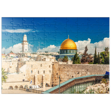 puzzleplate Westliche Mauer und Kuppel des Felsendom in der alten Stadt Jerusalem, Israel. 100 Puzzle