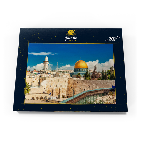 Westliche Mauer und Kuppel des Felsendom in der alten Stadt Jerusalem, Israel. 200 Puzzle Schachtel Ansicht3