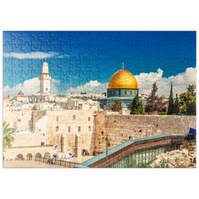 Darstellung des Puzzle-Motivs Westliche Mauer und Kuppel des Felsendom in der alten Stadt Jerusalem, Israel – Puzzleteile: 200