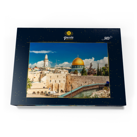 Westliche Mauer und Kuppel des Felsendom in der alten Stadt Jerusalem, Israel. 500 Puzzle Schachtel Ansicht3