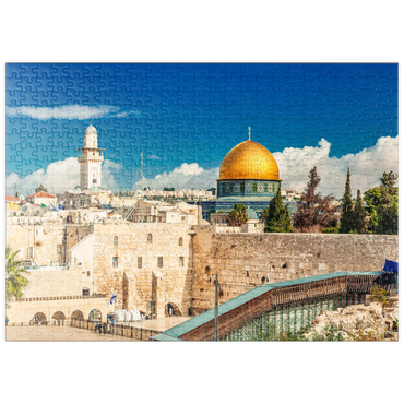 puzzleplate Westliche Mauer und Kuppel des Felsendom in der alten Stadt Jerusalem, Israel. 500 Puzzle