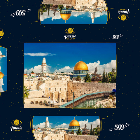 Westliche Mauer und Kuppel des Felsendom in der alten Stadt Jerusalem, Israel. 500 Puzzle Schachtel 3D Modell