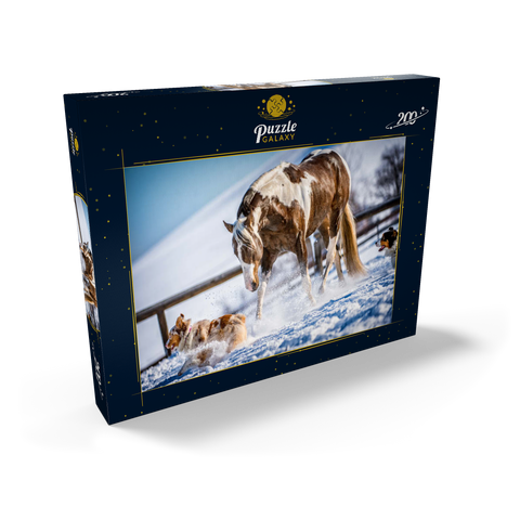 American Paint Horse auf Schnee 200 Puzzle Schachtel Ansicht2