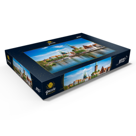 Darstellung des Puzzle Motivs Lübeck mit der berühmten Marienkirche, Schleswig-Holstein, Deutschland - Puzzleteile: 1000