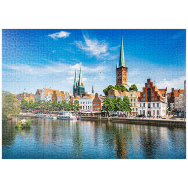 puzzleplate Lübeck mit der berühmten Marienkirche, Schleswig-Holstein, Deutschland 1000 Puzzle