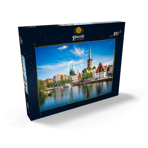 Lübeck mit der berühmten Marienkirche, Schleswig-Holstein, Deutschland 100 Puzzle Schachtel Ansicht2