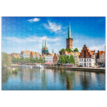 puzzleplate Lübeck mit der berühmten Marienkirche, Schleswig-Holstein, Deutschland 200 Puzzle