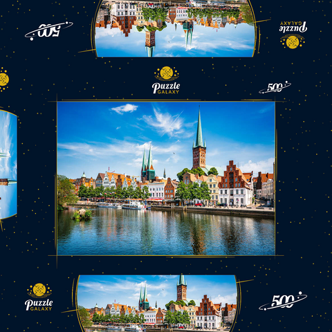 Lübeck mit der berühmten Marienkirche, Schleswig-Holstein, Deutschland 500 Puzzle Schachtel 3D Modell
