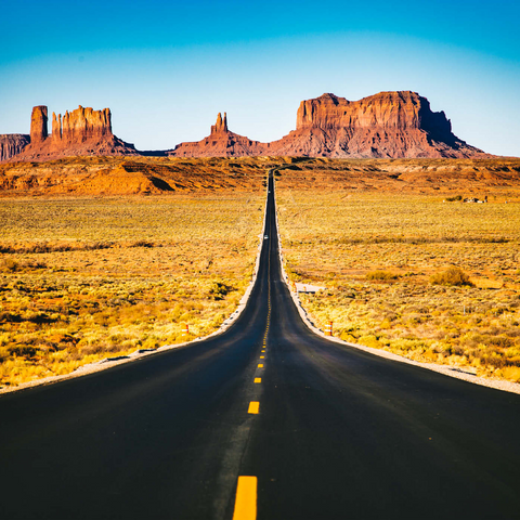 U.S. Route 163, die durch das berühmte Monument Valley führt, Utah, USA 1000 Puzzle 3D Modell