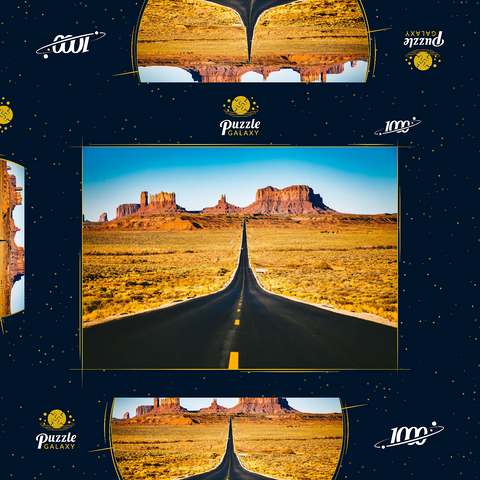 U.S. Route 163, die durch das berühmte Monument Valley führt, Utah, USA 1000 Puzzle Schachtel 3D Modell