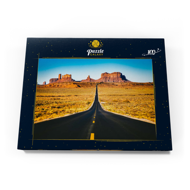 U.S. Route 163, die durch das berühmte Monument Valley führt, Utah, USA 100 Puzzle Schachtel Ansicht3