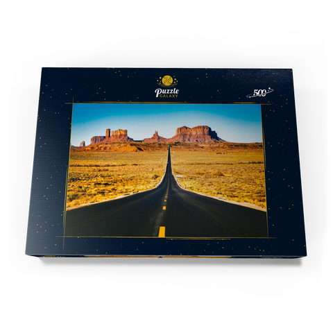 U.S. Route 163, die durch das berühmte Monument Valley führt, Utah, USA 500 Puzzle Schachtel Ansicht3