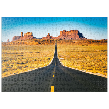 puzzleplate U.S. Route 163, die durch das berühmte Monument Valley führt, Utah, USA 500 Puzzle