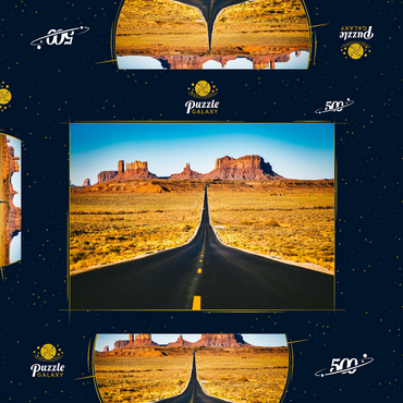 U.S. Route 163, die durch das berühmte Monument Valley führt, Utah, USA 500 Puzzle Schachtel 3D Modell