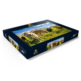 Alternative Darstellung des Puzzle-Motivs Kühe vor einer Idyllischen Alpen-Landschaft – Puzzleteile: 100