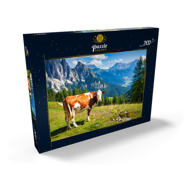 Grasende Kühe in den Dolomitenbergen 200 Puzzle Schachtel Ansicht2