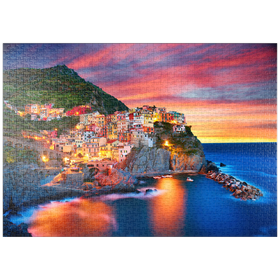 Darstellung des Puzzle-Motivs Berühmte Stadt Manarola in Italien - Cinque Terre, Ligurien – Puzzleteile: 1000