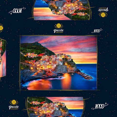 Berühmte Stadt Manarola in Italien - Cinque Terre, Ligurien 1000 Puzzle Schachtel 3D Modell