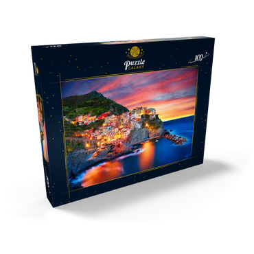Berühmte Stadt Manarola in Italien - Cinque Terre, Ligurien 100 Puzzle Schachtel Ansicht2