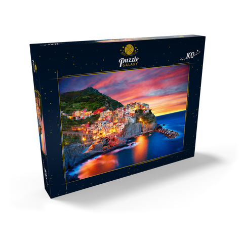 Berühmte Stadt Manarola in Italien - Cinque Terre, Ligurien 100 Puzzle Schachtel Ansicht2