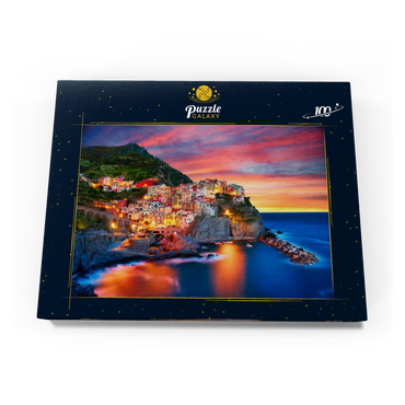 Berühmte Stadt Manarola in Italien - Cinque Terre, Ligurien 100 Puzzle Schachtel Ansicht3