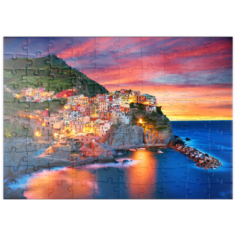 puzzleplate Berühmte Stadt Manarola in Italien - Cinque Terre, Ligurien 100 Puzzle