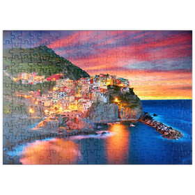 Darstellung des Puzzle-Motivs Berühmte Stadt Manarola in Italien - Cinque Terre, Ligurien – Puzzleteile: 200