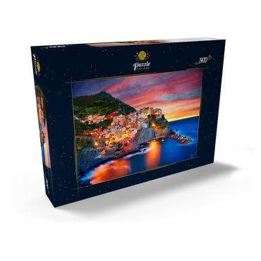 Berühmte Stadt Manarola in Italien - Cinque Terre, Ligurien 500 Puzzle Schachtel Ansicht2