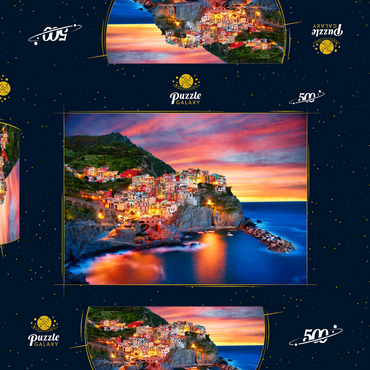 Berühmte Stadt Manarola in Italien - Cinque Terre, Ligurien 500 Puzzle Schachtel 3D Modell
