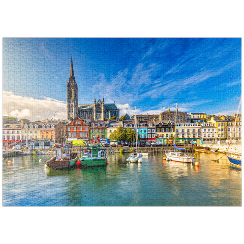 puzzleplate Impression der St. Colman's Cathedral in Cobh bei Cork, Irland 1000 Puzzle