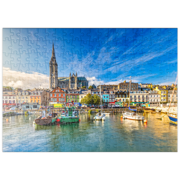 puzzleplate Impression der St. Colman's Cathedral in Cobh bei Cork, Irland 200 Puzzle