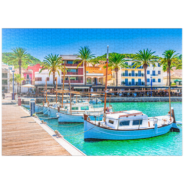 puzzleplate Boote an der Anlegestelle von Port de Andratx. Mallorca, Spanien 1000 Puzzle