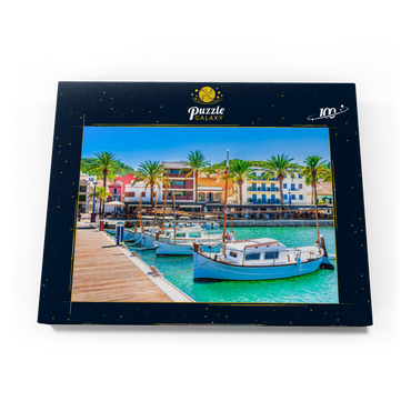 Boote an der Anlegestelle von Port de Andratx. Mallorca, Spanien 100 Puzzle Schachtel Ansicht3