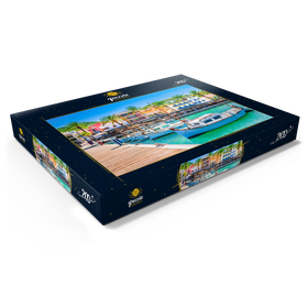 Alternative Darstellung des Puzzle-Motivs Boote an der Anlegestelle von Port de Andratx. Mallorca, Spanien – Puzzleteile: 200