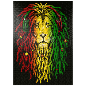Darstellung des Puzzle Motivs Rasta Löwe - Puzzleteile: 1000