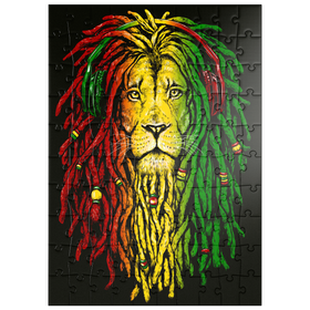 Darstellung des Puzzle Motivs Rasta Löwe - Puzzleteile: 100