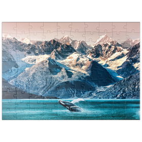 Darstellung des Puzzle Motivs Alaska Wale - Puzzleteile: 100