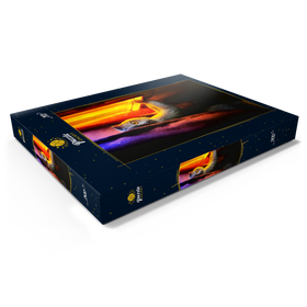 Darstellung des Puzzle Motivs Süße Katze im Nachtfenster - Puzzleteile: 200