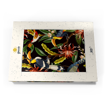 Vögel mit tropischen Blättern und Blumen 500 Puzzle Schachtel Ansicht3
