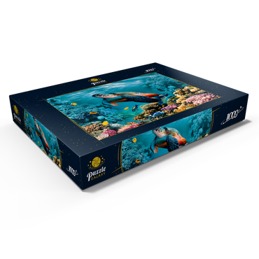 Unterwasserwelt mit Schildkröte und Korallen 1000 Puzzle Schachtel Ansicht1