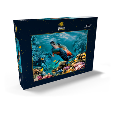 Unterwasserwelt mit Schildkröte und Korallen 1000 Puzzle Schachtel Ansicht2