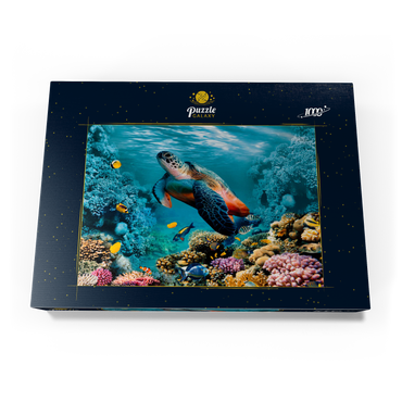 Unterwasserwelt mit Schildkröte und Korallen 1000 Puzzle Schachtel Ansicht3