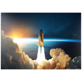 Darstellung des Puzzle-Motivs Raumfähre startet in den Weltraum – Puzzleteile: 1000