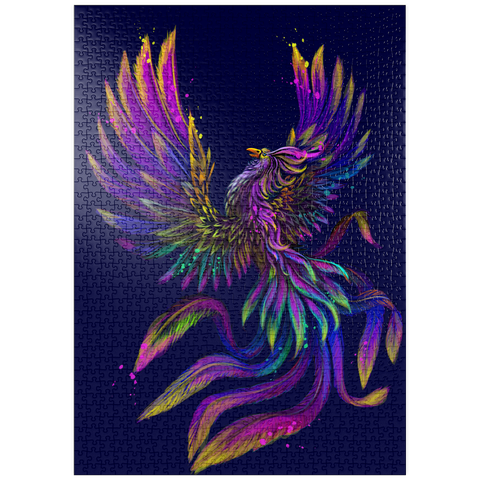 puzzleplate Künstlerisches, neonfarbenes Porträt eines Phoenix im Stil der Pop-Art 1000 Puzzle